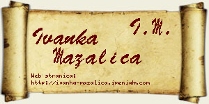 Ivanka Mazalica vizit kartica